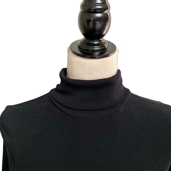 J.Crew Factory Fine Rib Perfect Fit Black Cotton Turtleneck XS Long Sleeve NWT - Picture 2 of 11